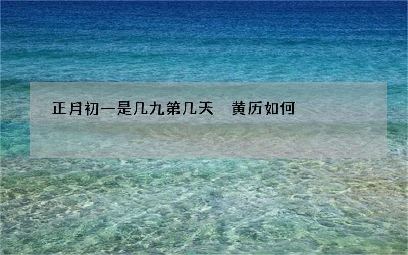 正月初一是几九第几天 黄历如何